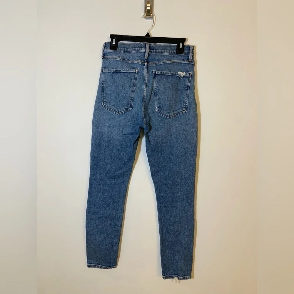 AGOLDE Nico High Rise Slim Distressed Jeans Button Fly Shoreline Women's 29
